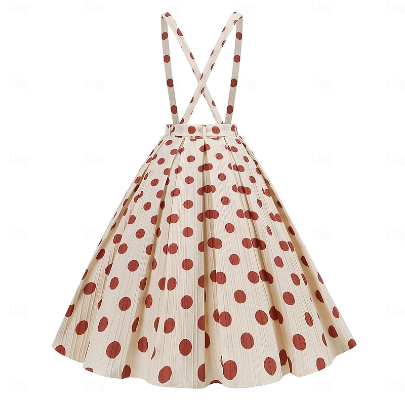 Retro Vintage 1950s Grease Outfits Rockabilly Skirt Swing Dress Flare Dress Polka dots Fancy Dress Women's Halloween Masquerade Dailywear Adults Skirt Homecoming Dresses2