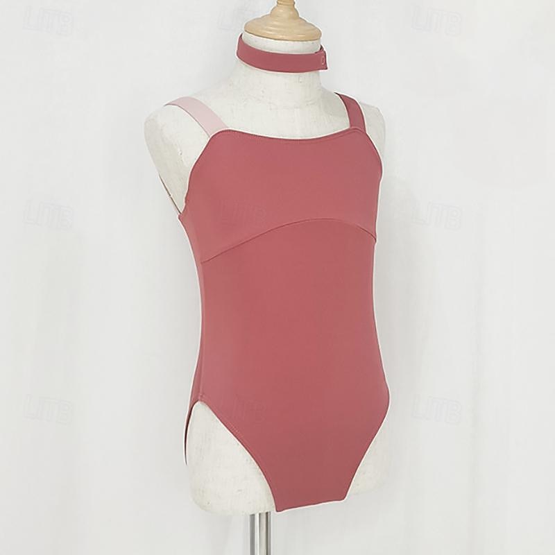 Kids' Dancewear Ballet Leotard / Onesie Splicing Girls' Performance Training Sleeveless High Nylon4