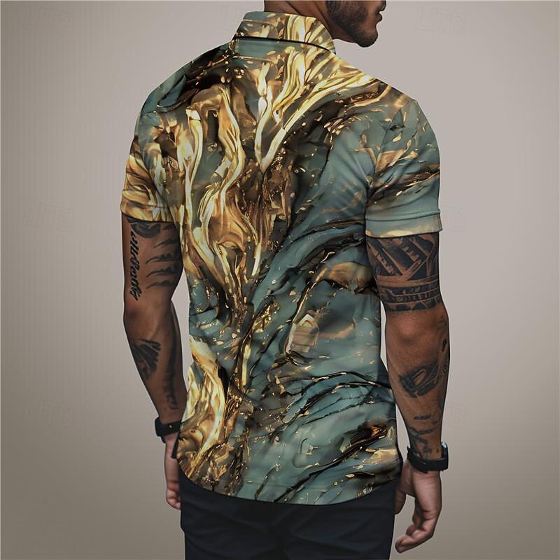 Men's Graphic Polo Shirts Golf Shirt Short Sleeve Polo Shirts Collared Shirts Casual Vacation Wear Rave Wear Party Outfits Buttons 3D Print Summer Red Blue Purple2