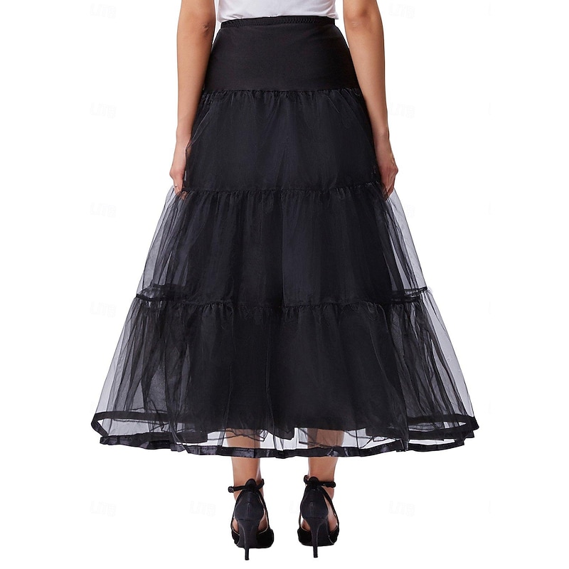 Retro Vintage 1950s Petticoat Hoop Skirt Tulle Skirt Bridal Solid Color Fancy Dress Women's Kings Day Halloween Masquerade Wedding Party Casual Daily Adults Skirt2