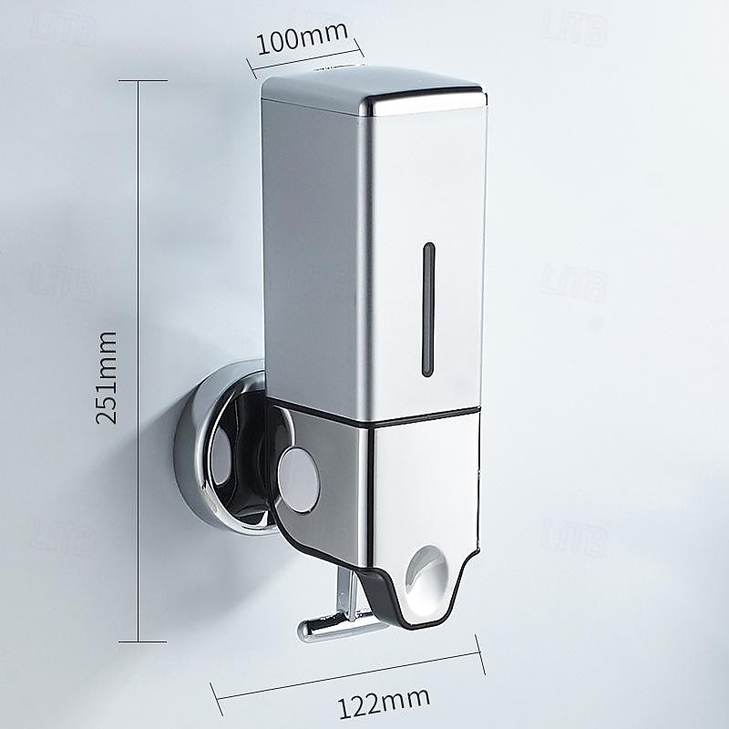 Silver 500lm/1000lm/1500lm Manual Soap Dispenser With Lever Hotel Bathroom Wall Mounted Square Soap Dispenser3