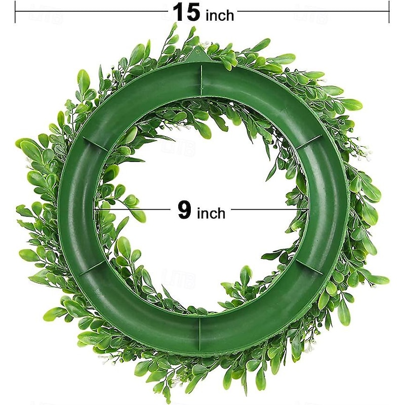 Faux Wreath Artificial Green Leaves Wreath For Front Door Wall Window Hanging Wedding Party Decoration2
