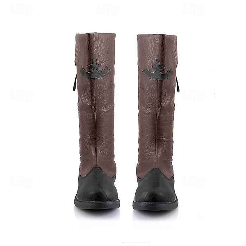 Retro Vintage Medieval Renaissance Shoes Pirate Knight Ritter Men's Unisex Halloween Event / Party Masquerade Shoes Fancy Medieval Boots4