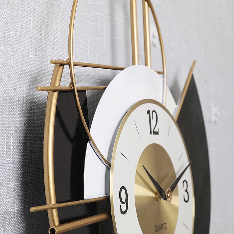 Wall Clock Modern Large Wall Clocks for Home Decor Silent Non-Ticking Big Pendulum Wall Clock for Living Room Battery Operated Gold Decorative Wall Clock for Bedroom Office Kitchen Wall Decor 44 * 643