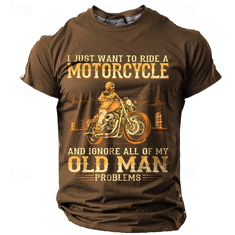 Men's Graphic Old Man T Shirt Short Sleeve T shirt 3D Print Crew Neck Shirt Designer Retro Vintage Casual Sports Outdoor Holiday Going out Black Navy Blue Brown Spring & Summer Clothing Apparel S M L4