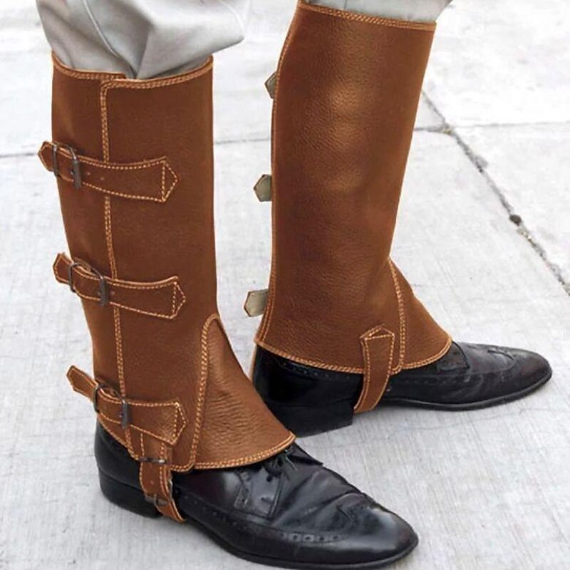 Retro Vintage Medieval Renaissance Shoes Gaiters Boot Covers Pirate Knight Ritter Viking Fancy Dress Men's Unisex Halloween Carnival Masquerade Event / Party Masquerade Adults' Shoe Cover