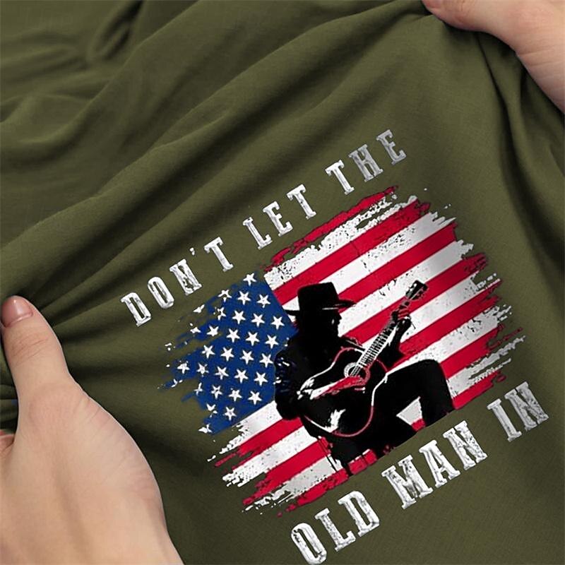 Veterans Day Men's Patriot Patriotic Veteran Graphic American Flag T shirt Short Sleeve T shirt 3D Print Crew Neck Shirt Daily Designer Retro Vintage Sports Outdoor Holiday Going out Black Navy Blue3