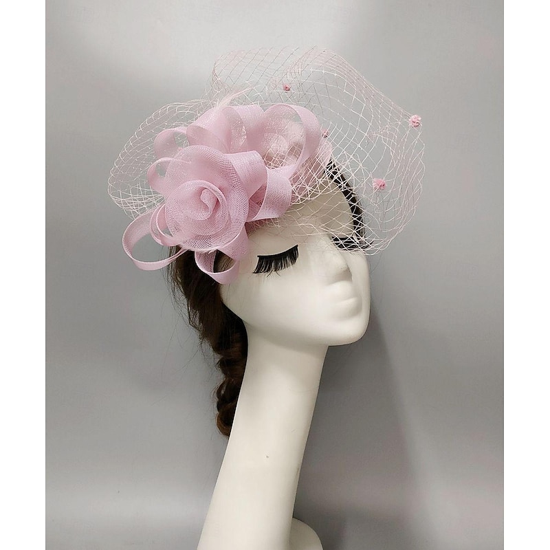 Fascinators Headwear Headpiece Net Veil Hat Wedding Ladies Day With Cap Floral Headpiece Headwear3