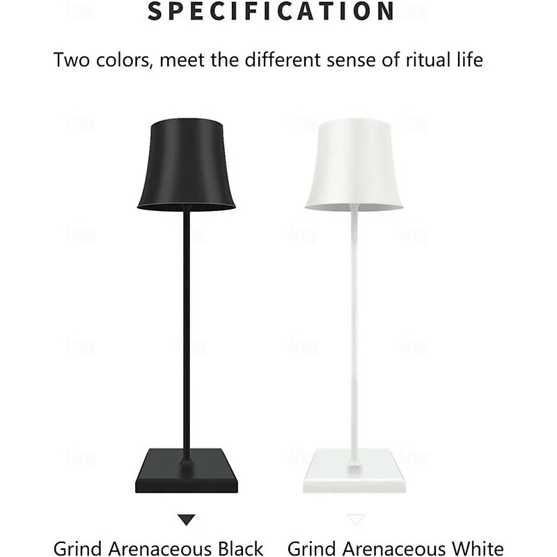 Portable Dimmable Table Lamp Cordless LED Lamp Aluminum Infinite Dimming Table Lamp Dining Room Bedroom Minimalist Type-C Rechargeable Battery Atmosphere Long Lasting2