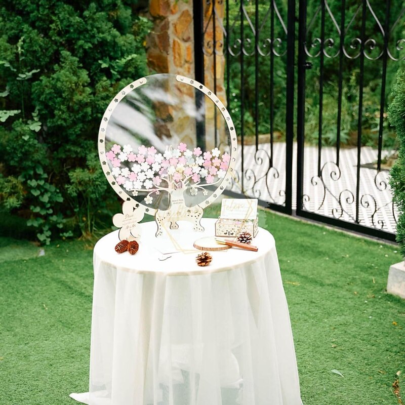 Wedding Guest Book Tree and Leaf Wedding Message Board Valentine's Day Wedding Blessing Collection Box4