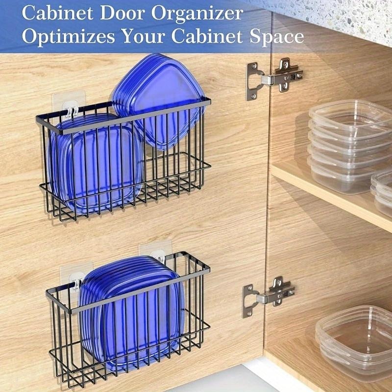2pcs Storage Racks Metal Wire Storage Basket Wall Hanging Basket Wall Mounted Organizer Basket for kitchen Office Pantry Bathroom Cabinet Kitchen Organizers and Storage Kitchen Accessories