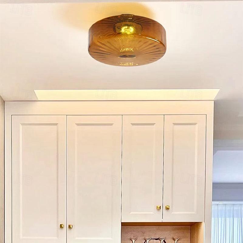 Ceiling Light Coffee Coloured Glass Ceiling Lamp 20/28/38cm for Ceiling Light Brown Mid Century Close to Ceiling Light for Living Room Bedroom Kitchen Dining Room 110-240V3