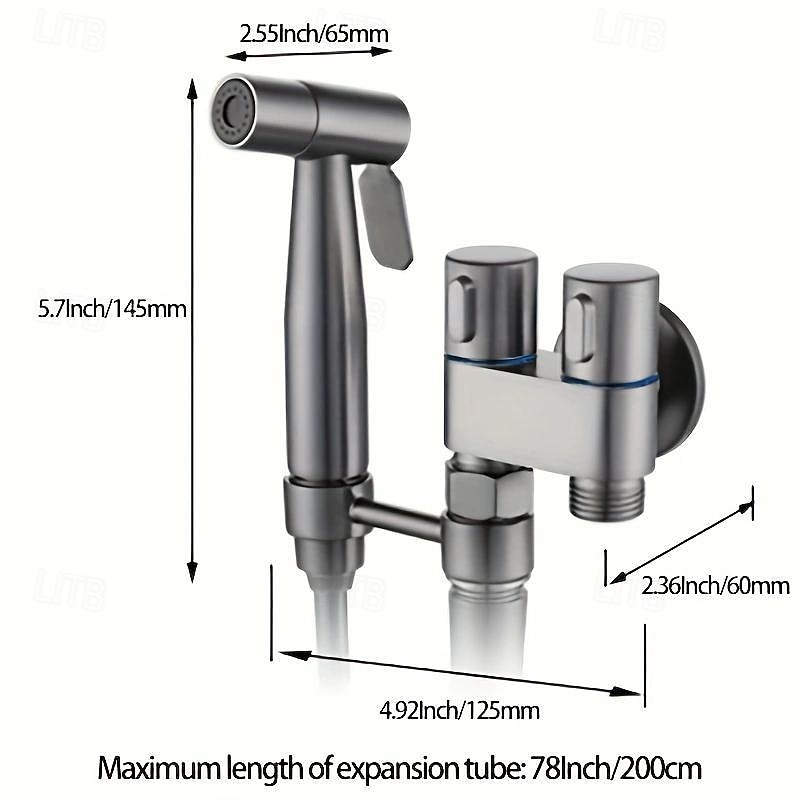 Toilet Hand Held Bidet Faucet Sprayer Bidet Set Sprayer Gun Toilet Spray For Bathroom Self Cleaning Shower Head (with 78 Inch Extension Pipe And Dual Control Angle Valve)3