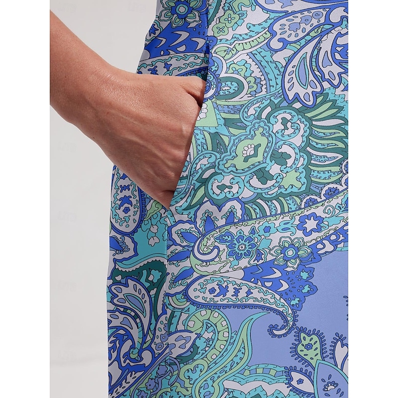 Women's Golf Dress Sleeveless Sun Protection Paisley Ladies Golf Attire4