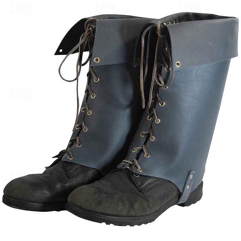 Retro Vintage Medieval Renaissance Shoes Gaiters Boot Covers Pirate Knight Ritter Viking Fancy Dress Men's Unisex Pirate Halloween Carnival Masquerade Event / Party Masquerade Adults' Shoe Cover