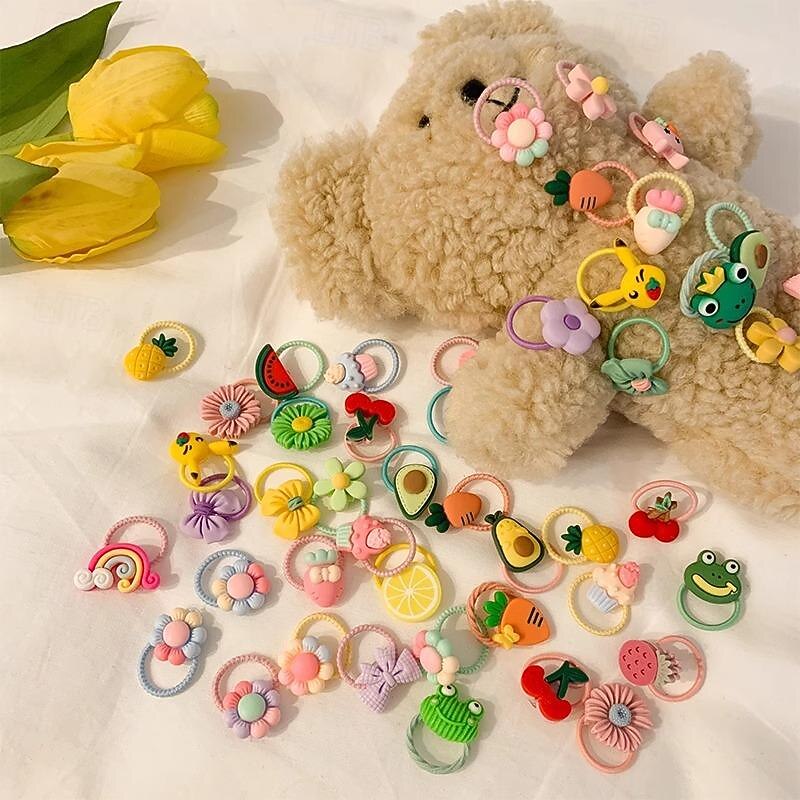 Kids Unisex Hair Accessories Floral 9#Flowers 10-piece set 3# Purple Flower Set3