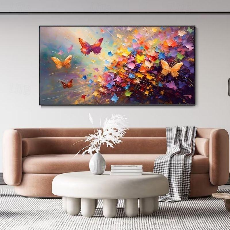 Handmade Oil Painting Canvas Wall Art Decoration Abstract Animal Butterfly for Home Decor Rolled Frameless Unstretched Painting4