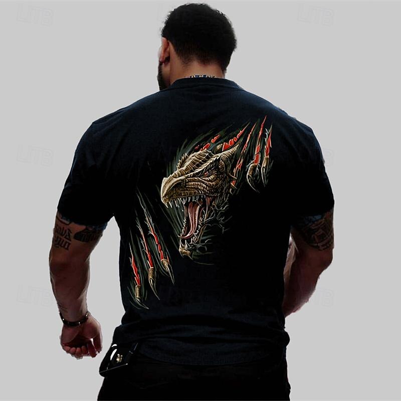 Men's Graphic Dragon T Shirt Short Sleeve T shirt 3D Print Crew Neck Shirt Designer Casual Street Style Sports Outdoor Holiday Going out Black Purple Spring & Summer Clothing Apparel S M L XL 2XL 3XL2