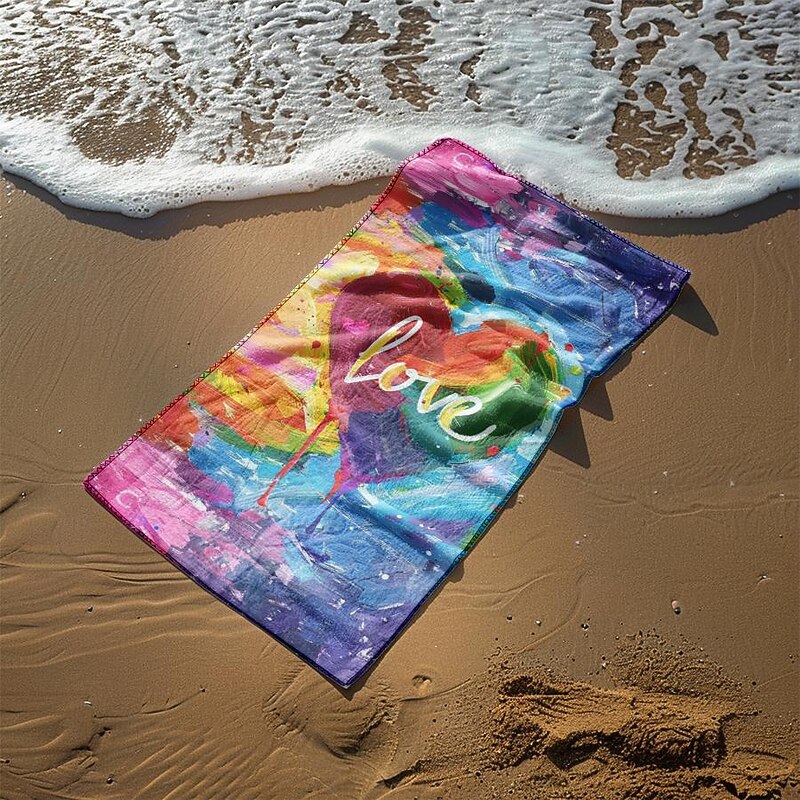 Beach Towel LGBT Love Series Large 3D Print Sea Pattern Towel Bath Towel Beach Sheet Blanket Classic 100% Micro Fiber Comfy Blankets2