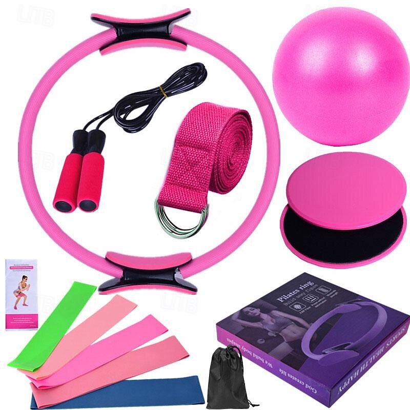 Yoga Ball Fourteen Piece Set Fitness Pilates Ring Sliding Plate Latex Elastic Ring Extension Belt Rubber Jumping Rope Cover