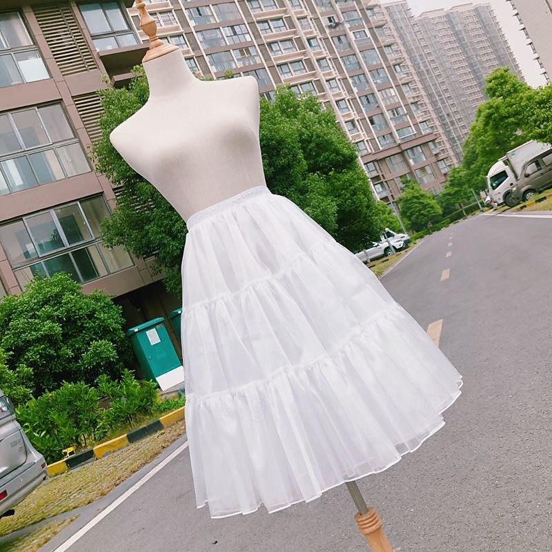 Retro Vintage 1950s Knee Length Petticoat Hoop Skirt Tutu Tulle Skirt Solid Color A-Line Fancy Dress Women's Halloween Masquerade Wedding Party Casual Daily Adults Skirt2