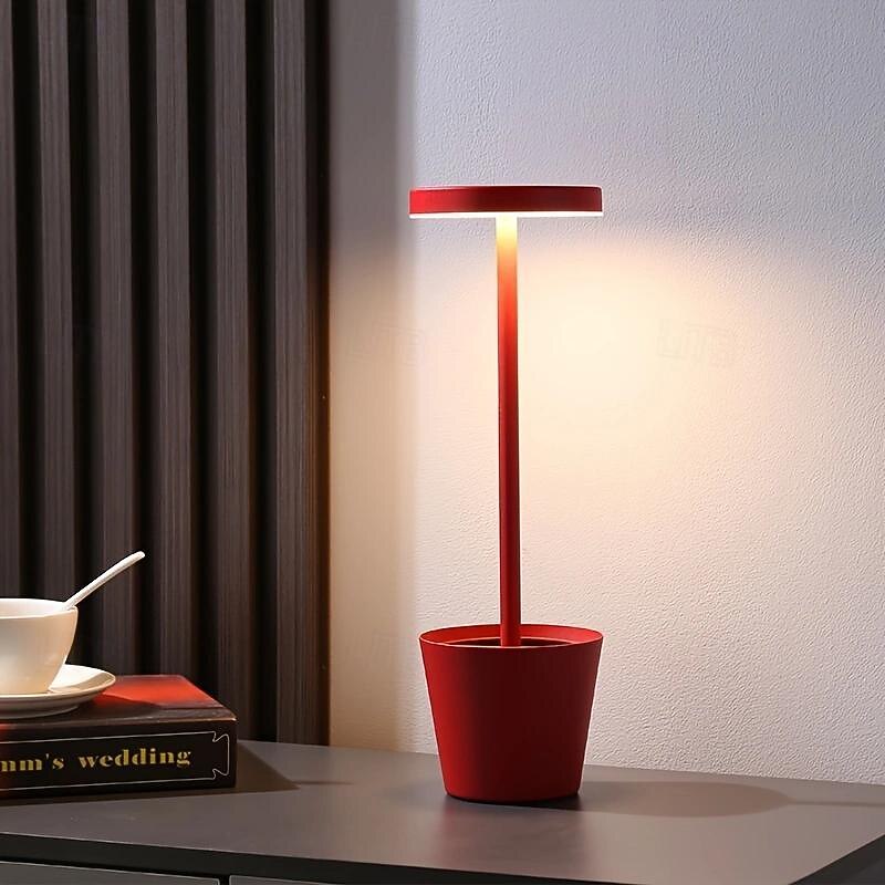 Cordless Table Lamp  with Flower Basket Design  3-Levels Brightness Stepless Dimming Table Light Rechargeable Battery Powered LED Desk Lamp for Restaurant/Home/Patio3