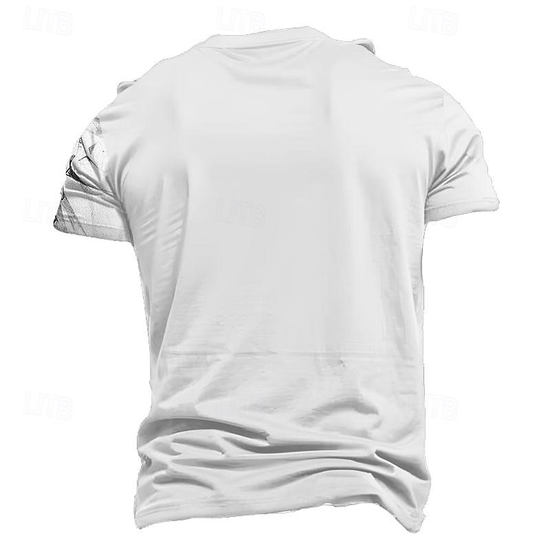 Men's Graphic Lion T Shirt Short Sleeve T shirt 3D Print Crew Neck Shirt Retro Vintage Casual Street Style Sports Outdoor Holiday Going out White Khaki Gray Spring & Summer Clothing Apparel S M L XL2