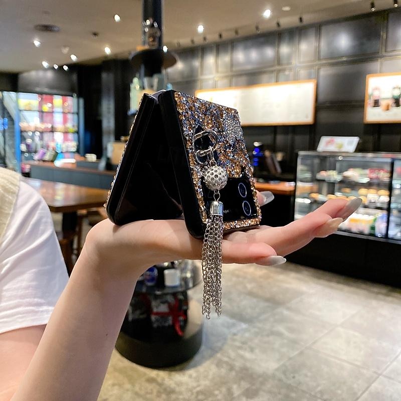 Phone Case For Samsung Galaxy Z Flip 7 Z Flip 6 Z Flip 5 Z Flip 4 Z Flip 3 Back Cover Bling Glitter Shiny Shockproof TPU Rhinestone Metal3