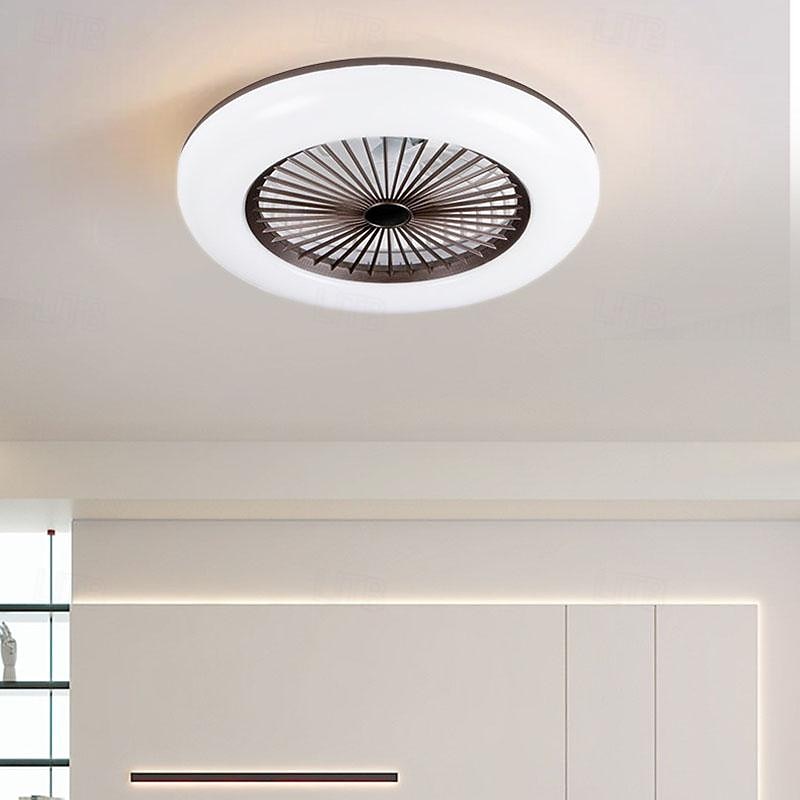 Ceiling Fans with Lights, 55cm Modern Low Profile Ceiling Fan, 72W Flush Mount, 3 Colors, 3 Speeds, Dimmable Ceiling Fan with Light 110-240V4