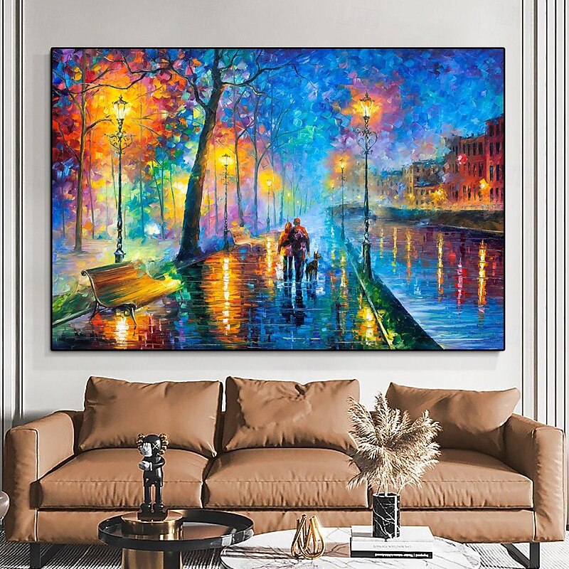Large Romantic Artwork Giclee painting On Canvas hand painted  handmade Melody Of The Night oil painting Canvas Wall Art landscape wall painting for living room bedroom wall decoration2