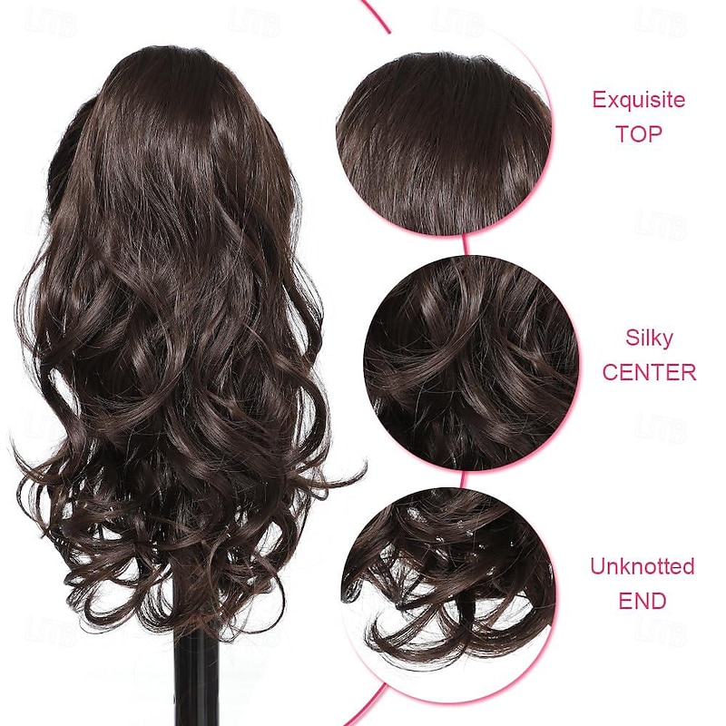 Ponytail Extension Drawstring Ponytail Hair Extensions Short Wavy Fake Pony Tail Synthetic Hair Pieces for Women4