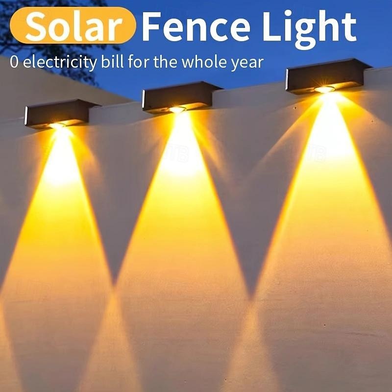 4/8 Pcs High brightness solar waterproof wall lamp, courtyard garden fence decorative wall lamp3