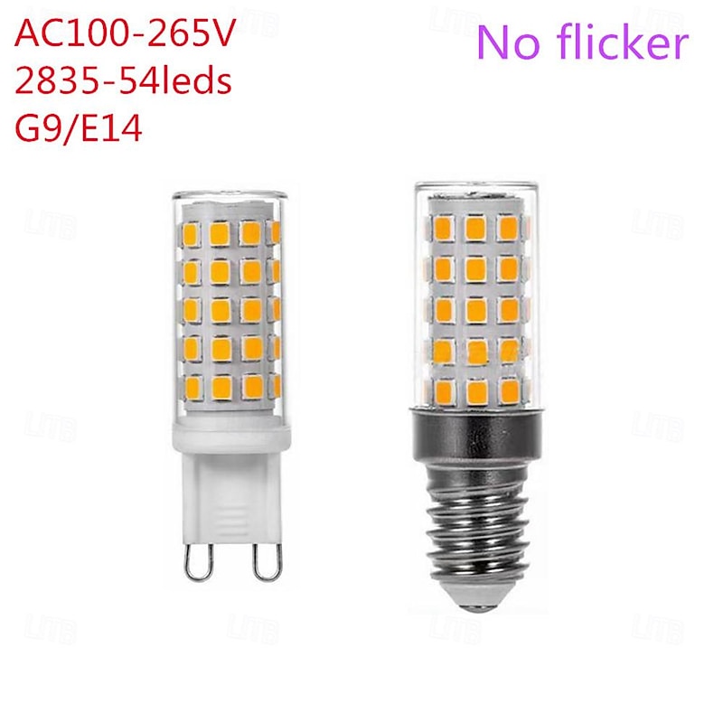6pcs/10pcs Ceramic Led Bulbs E14/G9 Flicker Free AC110-265V 54LEDs SMD 2835 LED Corn Bulb Lamp High Power E14 LED Spotlight for Crystal light