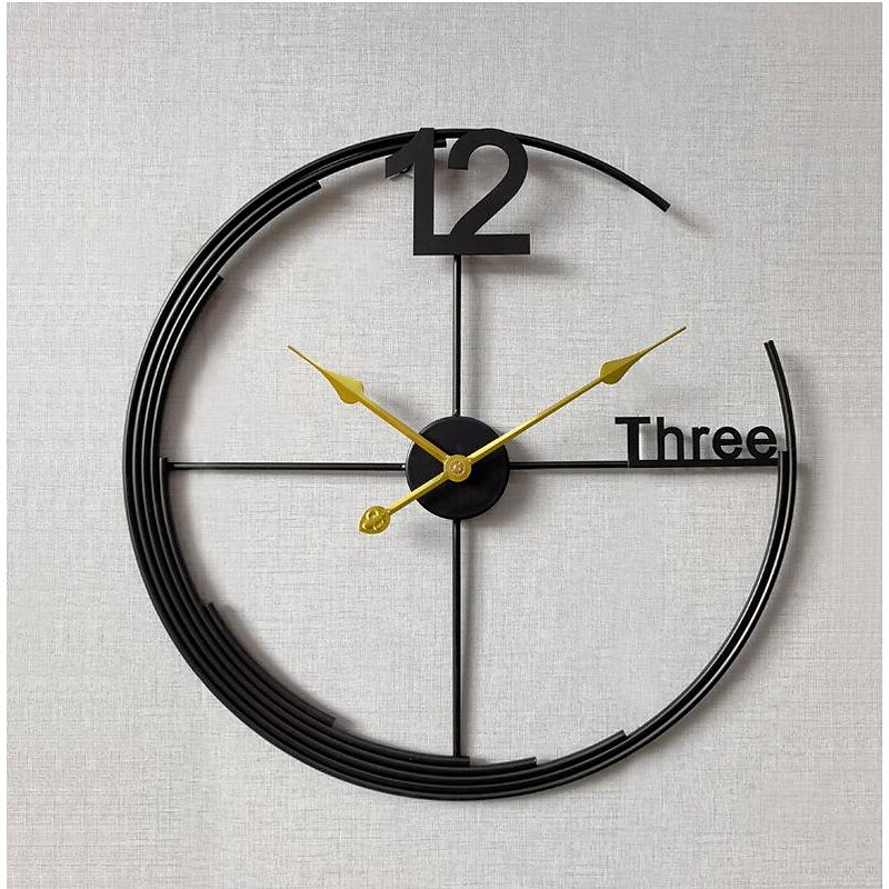 Nordic Modern Light Luxury Wall Clock Fashion Simple Metal Mute Hanging Clock Home Living Room Creative Pendant Watch Decor 60 cm3