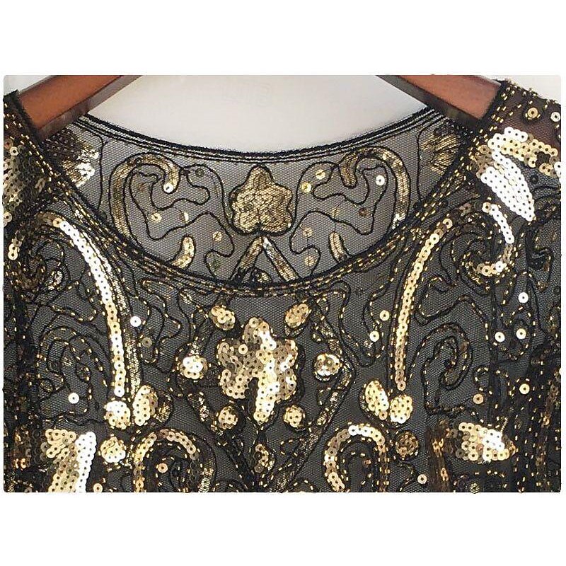 Retro Vintage Roaring 20s 1920s Party Costume Shawls The Great Gatsby Charleston Wedding Guest Sequins Tassel Fringe Fancy Dress Women's Christmas Carnival New Year Wedding Wedding Guest Event / Party2