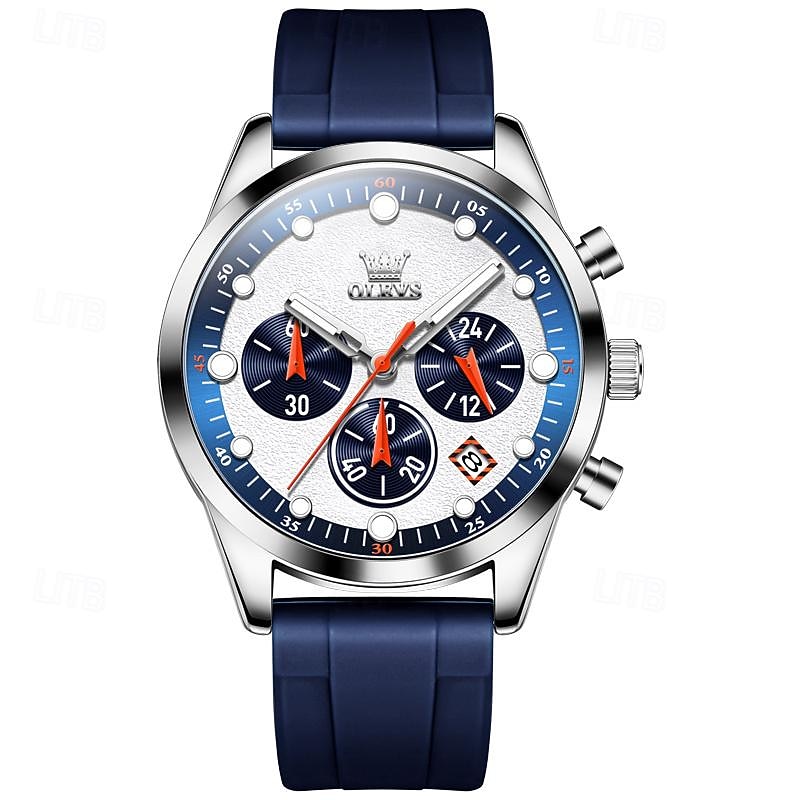 2024 New Olevs Brand Men'S Watches Chronograph Calendar 24-Hour Indication Quartz Watch Three Eyes Six Hands Waterproof Sports Men'S Wristwatch4