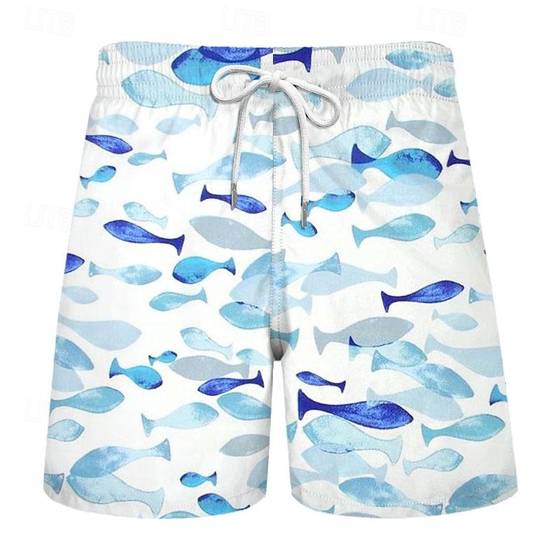 Men's Octopus Marine Life Swimming Trunks Board Shorts Swim Shorts Mid Waist Vacation Hawaiian Holiday Vacation Holiday Beach Drawstring with Mesh lining Elastic Waist Designer Clothing Apparel4