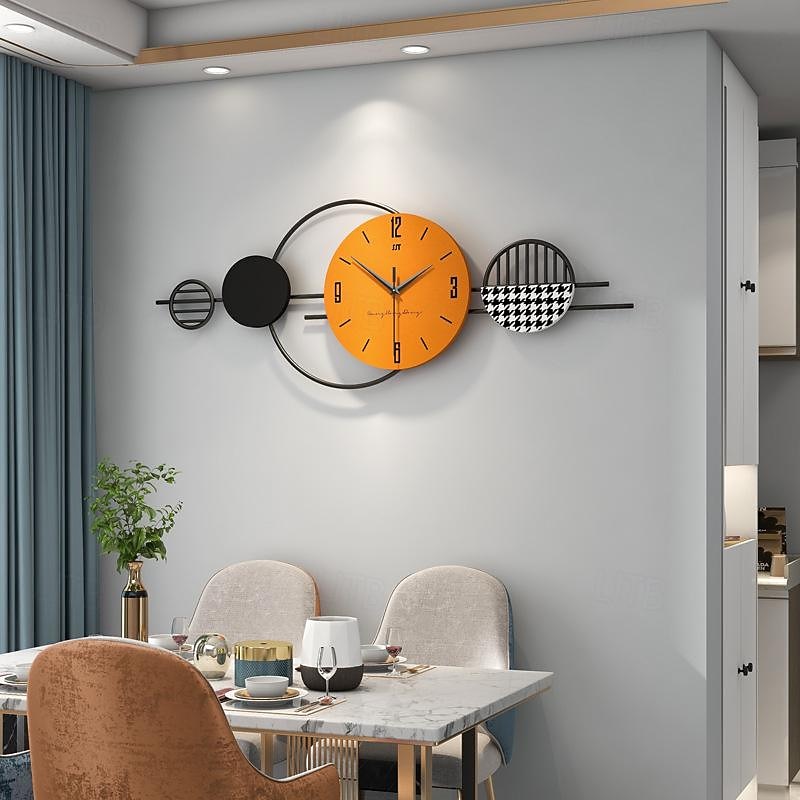 Clocks Light Luxury Modern Minimalist Clocks Home Restaurant Wall Decorations Mural Creative Living Room Wall Clocks 80*29CM 100*40CM2