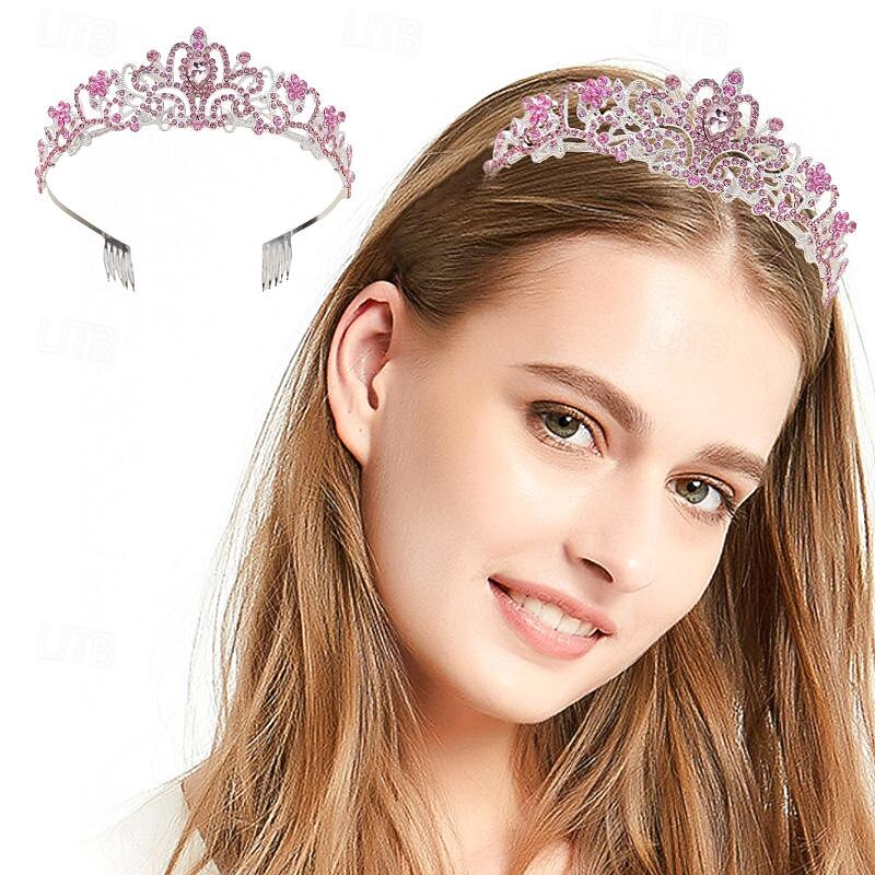 Bride Crown Headgear Ball Party Hair Hoop Wedding Dress Light Luxury Alloy Water Diamond Anti slip Comb Hoop3