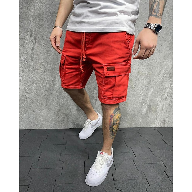 Men's Cargo Shorts Shorts Work Shorts Multi Pocket Plain Wearable Short Outdoor Daily Going out Fashion Classic Black Yellow4