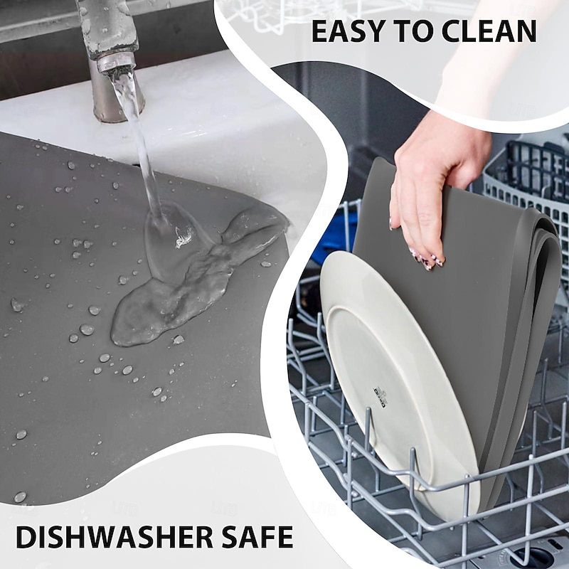 Washer and Dryer Covers for the Top, Silicone Dryer Top Protector Mat Non-slip Waterproof Washing Machine Cover Protector Top Load for Laundry & Kitchen3