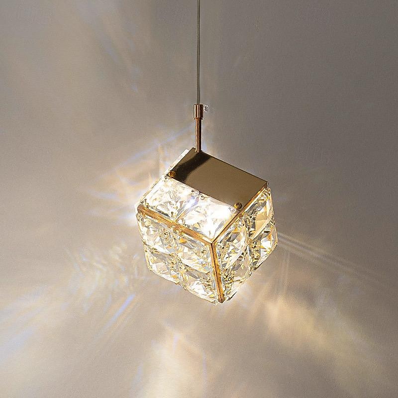 LED Pendant Light Hanging Lamp Simple Cafe Restaurant Bar Pendant Light E27 Light Source Metal Crystal Art Droplight Flashlight Ceiling Light 110-240V4