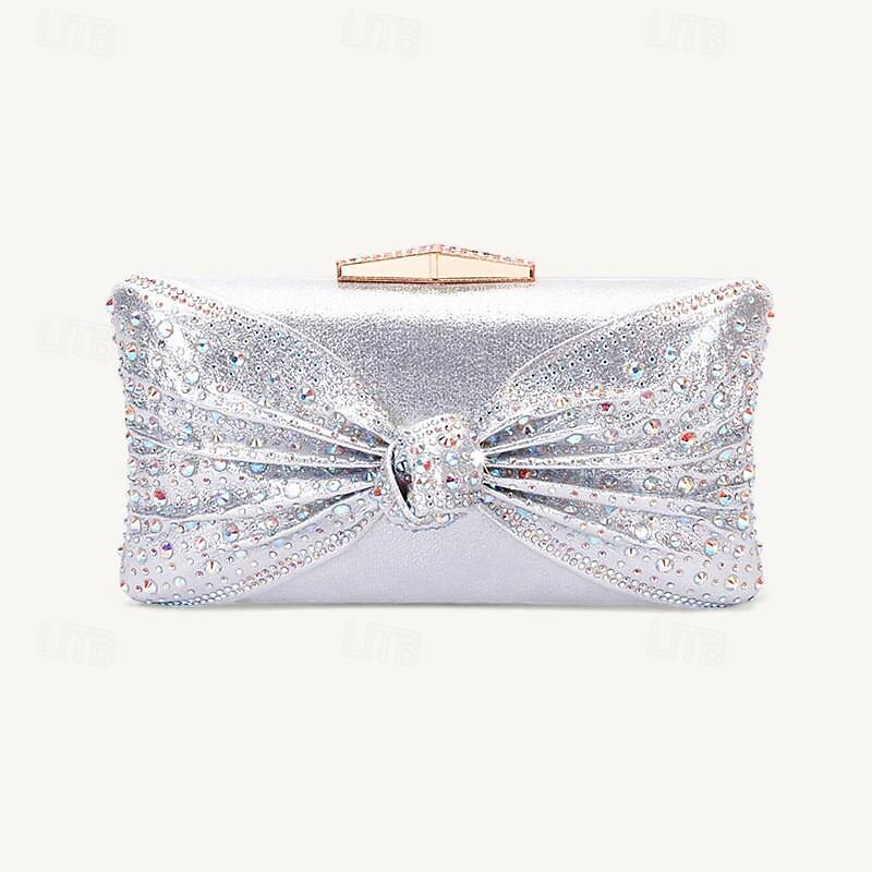 Women's Rhinestone Embellished Mules with Matching Clutch Bag – Elegant Black High Heel Shoes and Bow Detail for Weddings and Special Occasions 12