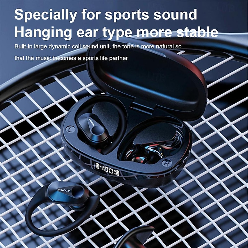 Lenovo LP75 True Wireless Headphones TWS Earbuds Ear Clip Bluetooth 5.2 IPX5 Deep Bass Long Battery Life for Apple Samsung Huawei Xiaomi MI  Fitness Running Everyday Use Mobile Phone Car Motorcycle2