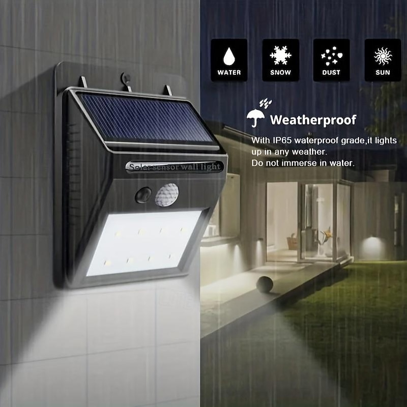 Solar Motion Sensor Wall Light 20LEDs Tri-operating Modes IP65 Waterproof Outdoor Light for Yard Garden Fence Garage4