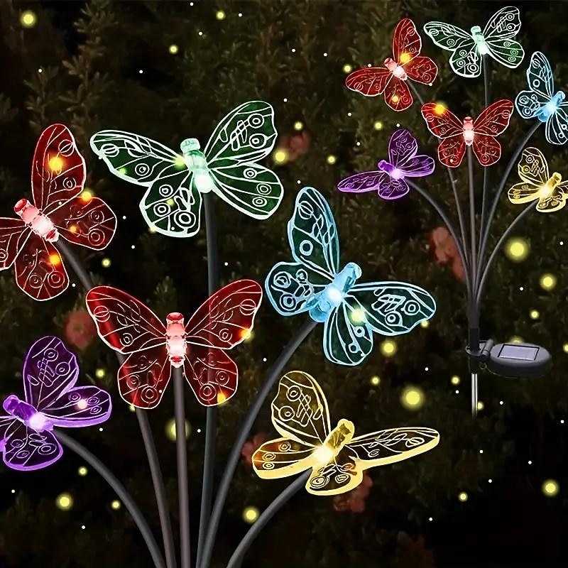 LED Solar Butterfly Light Lawn Lamp Outdoor IP65 Waterproof 2 Modes Garden Lights Courtyard Garden Corridor Landscape Lighting Decor Light 1/2pcs2