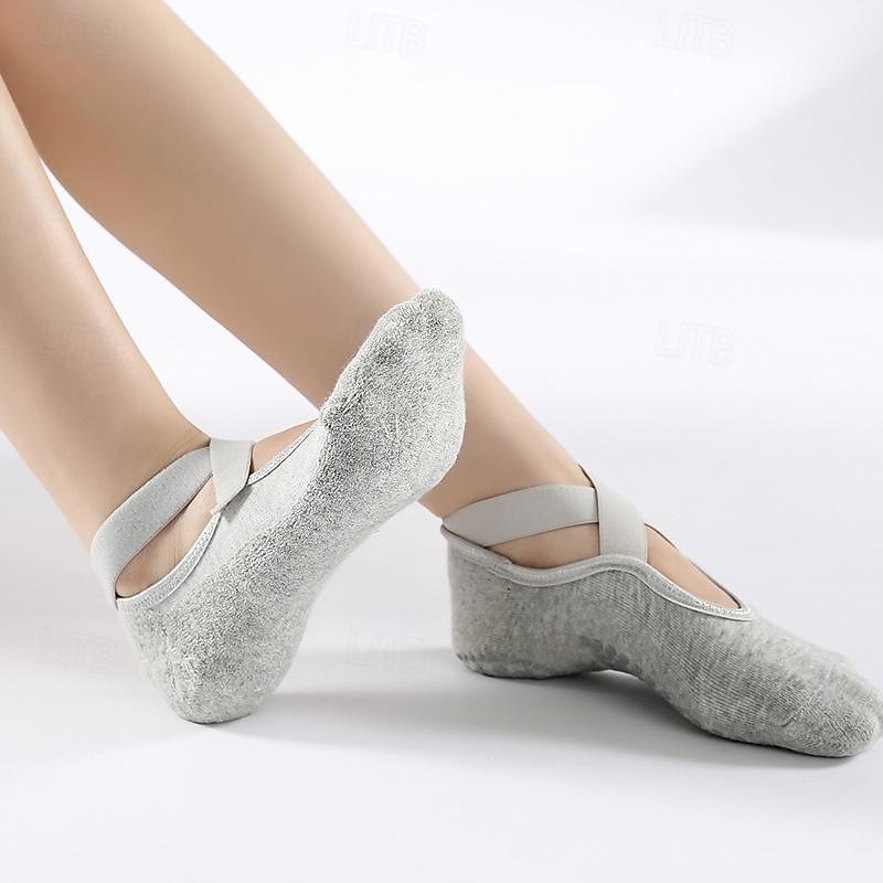 New cross band yoga socks towel bottom with glue ballet sports socks cotton cross-border YOGA SOCKS4