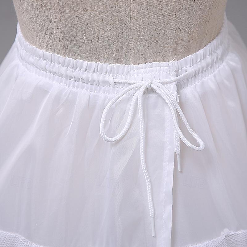 Rococo Victorian Floor Length Petticoat Hoop Skirt Tutu Tulle Skirt Bridal 3 Hoops Half Slip Solid Color A-Line Fancy Dress Women's Halloween Masquerade Wedding Party Carnival of Venice Adults Skirt3