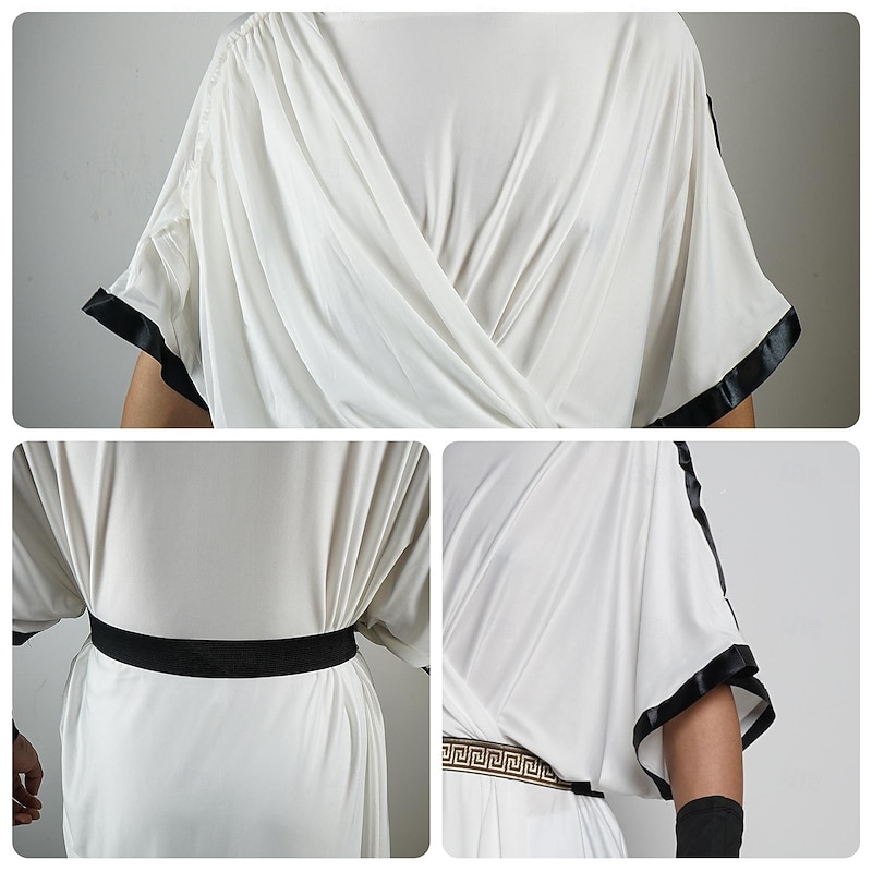 Greek Gods Halloween Cosplay Costume Robe Vintage Inspired Adults' Men's Carnival Masquerade Party Masquerade Easy Halloween Costumes Dress Up4