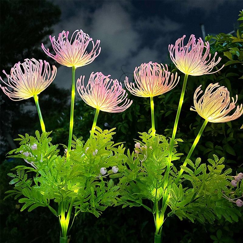 2PCS Solar Garden Lights Outdoor Waterproof Luminous Flower Lawn Lights Villa Park Street Yard Walkway Landscape Decoration2